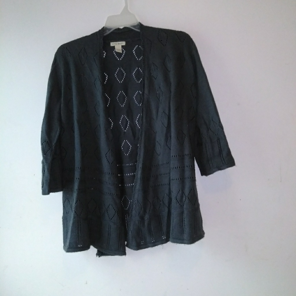 Tru self open cardigan sweater sz L
